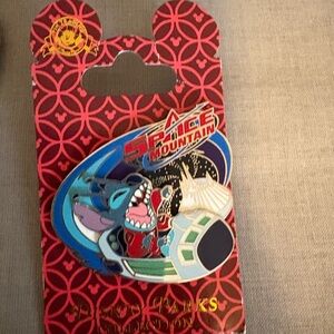 Disney Space Mountain Pin with Blue and Red Accents